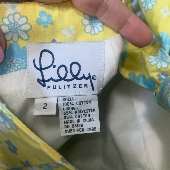 Vintage Lilly Pulitzer Tie Back Strapless A Line Yellow Lion Dress Size 2 - Picture 7 of 7